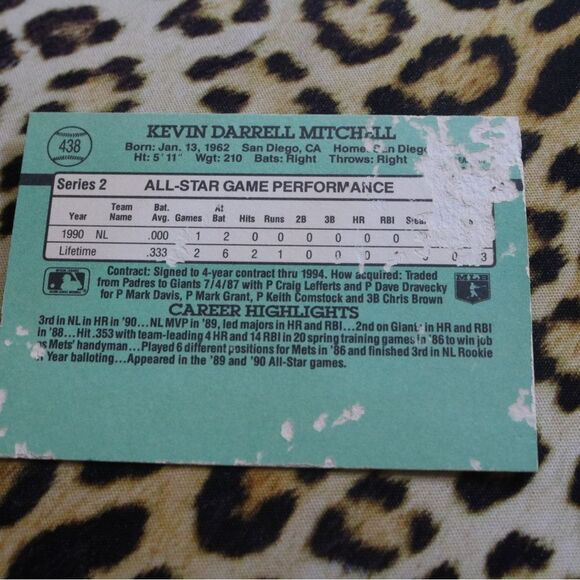 Kevin Mitchell #438 Baseball Card - Picture 2 of 2